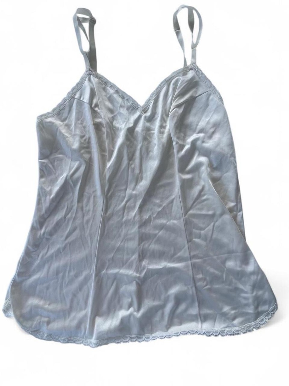 Vintage Vanity Fair Lace Trim Camisole Size 34 Classic Lingerie Satin Sleepwear